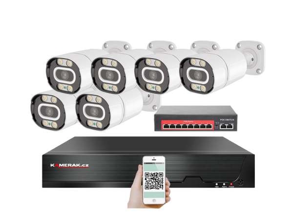6 kamerový IP systém IP XM-603B-Ext. 4MPx s externím PoE napájením
