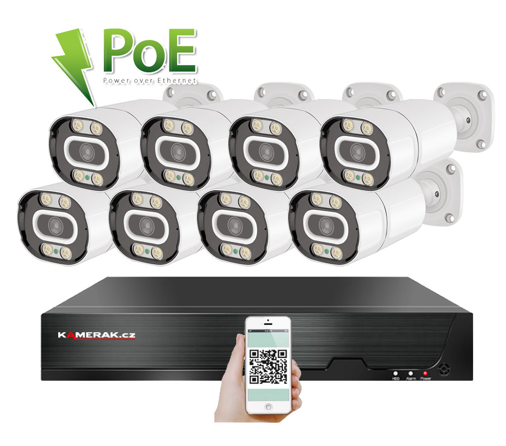 8 kamerov systm  PoE IP XM-803A 4MPx