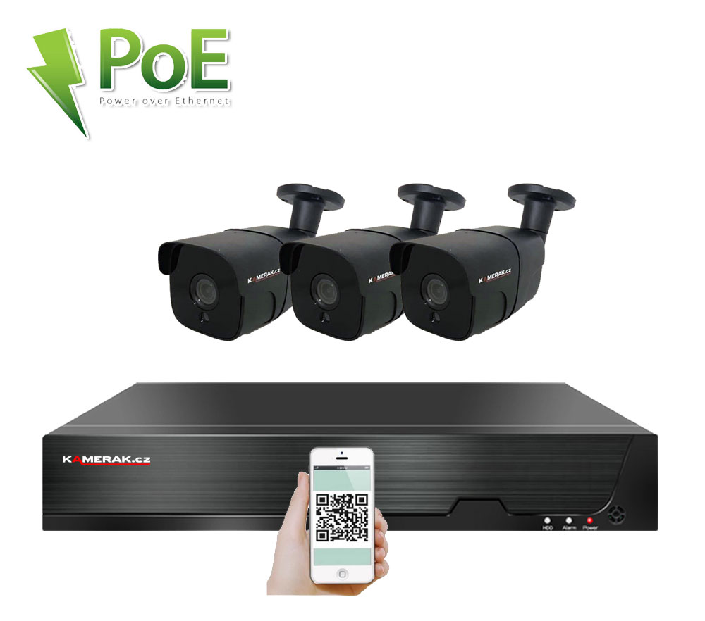 3 kamerov systm PoE IP XM-307B 4MPx