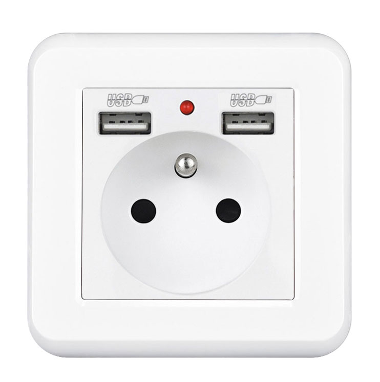 UNIC Elektrick zsuvka 230V+2*USB 5V/2.1A plast bl