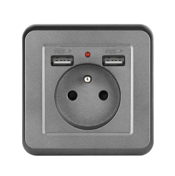 UNIC Elektrick zsuvka 230V+2*USB 5V/2.1A plast ed