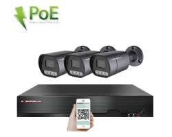 PoE IP 3 kamerový set XM-310B 4MPx, mikrofon, CZ menu - 6590 Kč