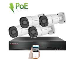 PoE IP 4 kamerový set XM-408B 4MPx, CZ menu - 7590 Kč