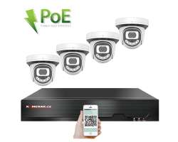 PoE IP 4 kamerov set XM-412B 4MPx, CZ menu - 7790 K