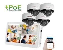 PoE IP 4 kamerov set XM-405BLCD 4MPx s LCD12" CZ menu - 9690 K