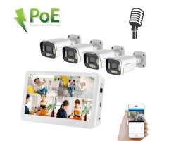 PoE IP 4 kamerov set XM-456D 8MPx s LDC 12", CZ menu - 12390 K