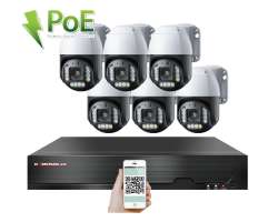 PoE IP 6 kamerov set XM-PTZ-620B 4Mpx, CZ menu - 13390 K