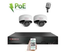 PoE IP 2 kamerový set XM-205B 4Mpx, mikrofon, CZ menu - 5290 Kč