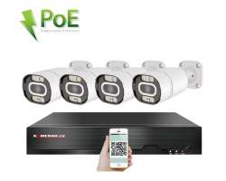 PoE IP 4 kamerovy set XM-403B 4MPx, mikrofon, CZ menu - 7990 Kč