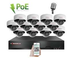 PoE IP 12 kamerový set  XM-1205B 4MPx, mikrofon, CZ menu - 25590 Kč
