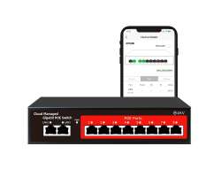 POE Switch GPS208 10port RJ45 Gigabit (8*PoE+2*uplink) s rychlost 10/100/1000 Mb/s - 1690 K