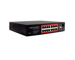 POE Switch POE316G 18port RJ45 (16*PoE 100Mbps +2*uplink 100/1000Mbps) IEEE 802.3 af/at - Rack mount - 2390 K