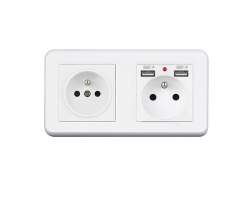 UNIC Elektrick zsuvka 2x230V+2xUSB 5V/2.1A plast bl v rmeku 153mm - 306 K