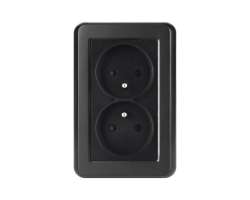 UNIC Elektrick dvojzsuvka 2x230V ern plast - 128 K