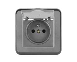 UNIC Elektrick zsuvka 230V s krytem, ed plast - 93 K