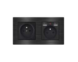 UNIC Elektrick zsuvka 2x230V+2xUSB 5V/2.1A v rmeku 153mm slitina hlinku ern - 374 K
