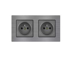 UNIC Elektrick zsuvka 2*230V v rmeku 153mm, slitina hlinku ed - 204 K