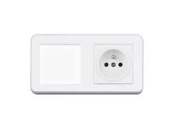 UNIC Elektrick zsuvka 230V + vypna jednoplov .1 v rmeku 153mm, plast bl - 177 K