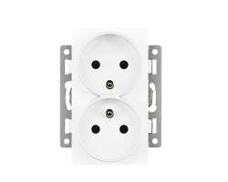 UNIC modul dvojzsuvka MDDZ230V Zsuvka 2x230V 16A, bl, pro rmeek 122mm - 89 K