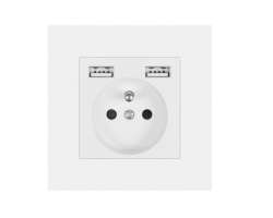 SRAN Elektrick zsuvka 230V+2*USB 5V/2.1A plast bl - 99999 K
