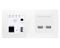 SRAN Zásuvka 2xUSB 5V/2,1A + WiFi socket v rámečku, sklo bílé - 671 Kč