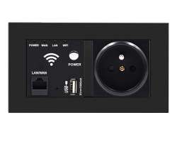 SRAN zásuvka WiFi socket + zásuvka 230V 16A v rámečku, plast černý - 624 Kč