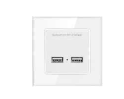 SRAN Zsuvka 2xUSB 5V/2,1A vetn rmeku, sklo bl - 99999 K