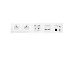 SRAN Elektrická pětizásuvka WiFi socket, 230V+2*USB 5V/2,1A a USB v rámečku 420mm, plast bílý - 880 Kč