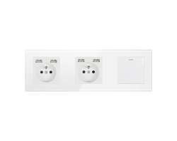 SRAN Elektrick sklenn trojzsuvka 230V+2*USB 5V/2,1A  s vypnaem v rmeku 258mm, sklo bl - 99999 K