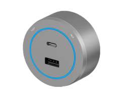 VoltLine zásuvkový modul USB+USB-C šedý (68x30mm) pro nástěnné lišty - 289 Kč