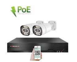 PoE IP 2 kamerov set XM-203A 4MPx, Led psvit pro barevn obraz v noci,CZ menu - 99999 K