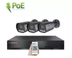 PoE IP 3 kamerový set XM-310B 4MPx, mikrofon, CZ menu - 6590 Kč