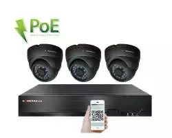PoE IP 3 kamerový set  XM-311B 4MPx, CZ menu - 6590 Kč
