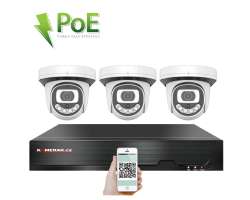 PoE IP 3 kamerov set XM-312B 4MPx, CZ menu - 6490 K