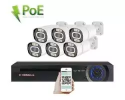 PoE IP 6 kamerový set XM-603B 4MPx, mikrofon, CZ menu - 11490 Kč