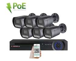 PoE IP 6 kamerov set XM-610B 4MPx, mikrofon, CZ menu - 11490 K
