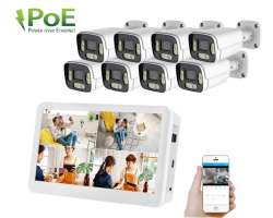 PoE IP 8 kamerový set XM-856B 4MPx s LCD 12", CZ menu - 16390 Kč