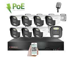 4K PoE IP 8 kamerovy set XM-814D 8MPx, mikrofon, CZ menu - 19590 Kč