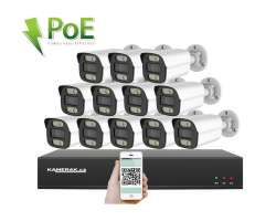 PoE IP 12 kamerový set XM-1214B 4MPx, CZ menu - 25590 Kč