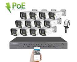 4K PoE IP 12 kamerov set XM-1206D 8MPx, CZ menu - 33290 K