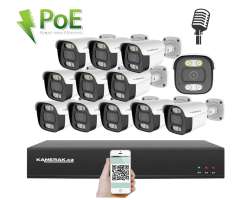 4K PoE IP 12 kamerový set  XM-1214D 8MPx, mikrofon, CZ menu - 33690 Kč