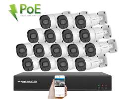 PoE IP 16 kamerový set XM-1608B 4MPx, CZ menu - 29390 Kč