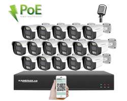 4K PoE IP 16 kamerový set XM-1614D 8MPx, mikrofon - 41690 Kč