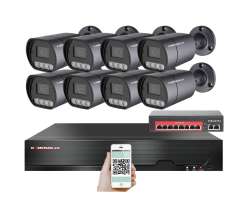 IP 8 kamerový set s externím PoE XM-810B-Ext. 4MPx, CZ menu - 13890 Kč