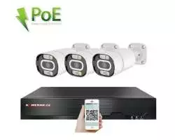 PoE IP 3 kamerovy set XM-303B 4MPx, mikrofon, CZ menu - 6590 Kč
