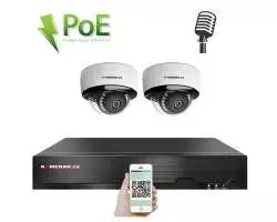 PoE IP 2 kamerový set XM-205B 4Mpx, mikrofon, CZ menu - 5290 Kč