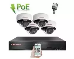 PoE IP 4 kamerový set XM-405B 4MPx, mikrofon, CZ menu - 7990 Kč