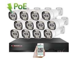 PoE IP 12 kamerový set XM-1203B 4MPx, mikrofon, CZ menu - 25590 Kč