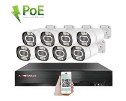 PoE IP 8 kamerovy set XM-803B 4MPx, mikrofon, CZ menu - 14290 Kč