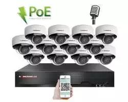 PoE IP 12 kamerový set  XM-1205B 4MPx, mikrofon, CZ menu - 25590 Kč